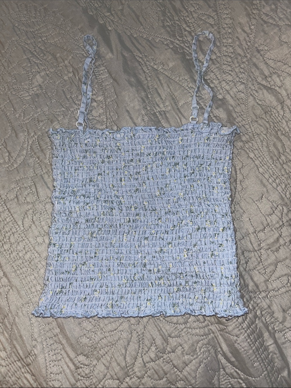 John Galt/Brandy Melville Light Blue Smocked Cami Tank Top